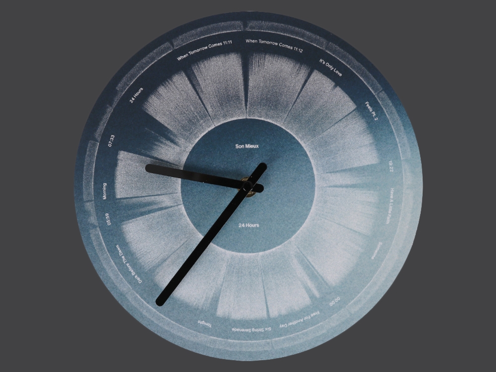 24 Hours Clock Light blue 